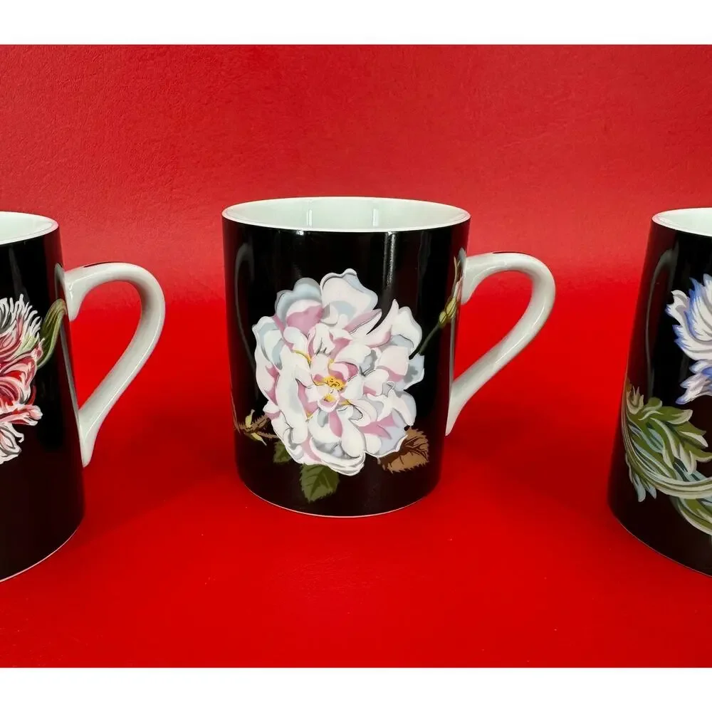 Tiffany & Co Mrs Delaneys Flowers By Sybil Connolly Floral Set Of Three Mugs - Picture 3 of 12